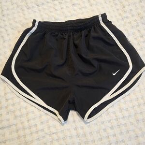 Nike Women's Black and White Athletic Shorts